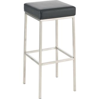 Clp Clp - Taburete De Bar Funda De Polipiel Montreal Acero Inoxidable Negro