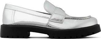 Tory Burch Klassieke Metalen Logo Loafers - Dames - Loafers - Grijs - 39 1/2 EU - Schoenen