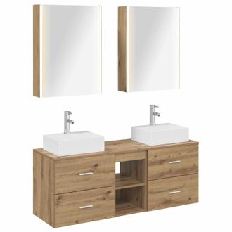 vidaXL Juego De Muebles De Ba&ntilde;o 5 Uds. Roble Artisan Vidaxl
