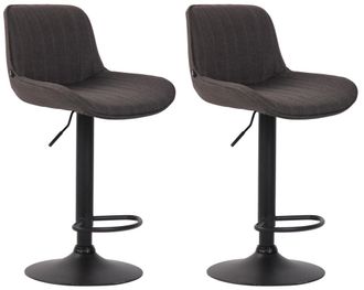 Clp Set de 2 Taburetes de bar regulable en Tela Gris oscuro