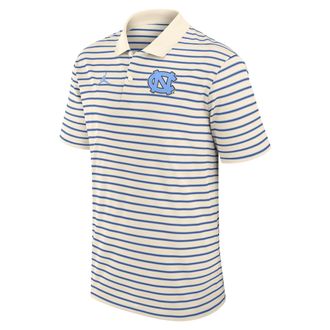 Nike Jordan Mens North Carolina Striped Jordan Brand Dri-FIT College Polo in Brown | 0JLX0F2QNCN-QX7