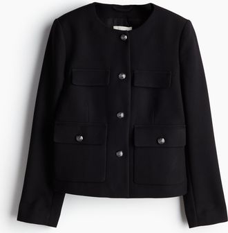 H&M Blazer mit goldfarbenen Knöpfen - Schwarz