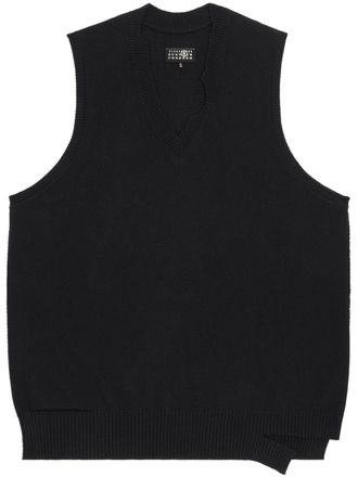 Maison Margiela distressed-effect gauge-knit dress - Black