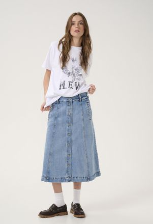 MY ESSENTIAL WARDROBE Denim rok A-shape light blue