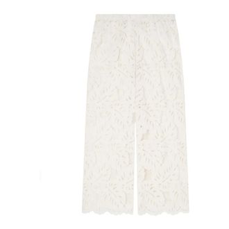 Emporio Armani Wide Trousers, female, White, Size: XS Wide Trousers