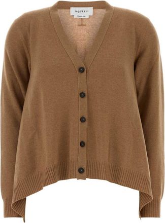 Alexander McQueen Light Brown V Neck Sweater