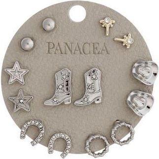 Panacea Western Set of 7 Assorted Stud Earrings in Silver at Nordstrom Rack