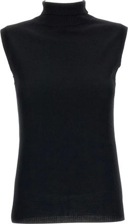Sportmax Vertigo Turtleneck Tank - female - Sportmax - Turtlenecks - Black - XS - Knitwear