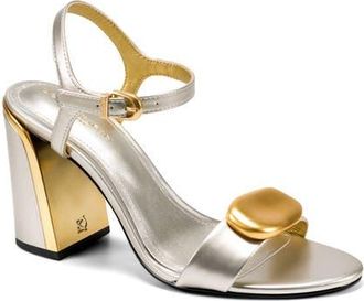 DKNY Seraphina Ankle Strap Sandal in White Gold at Nordstrom, Size 7.5