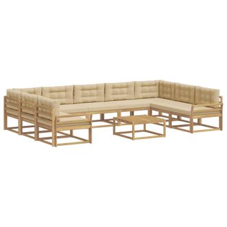 vidaXL Conjunto De Sof&aacute;s De Exterior 10 Uds. Y Beige Vidaxl