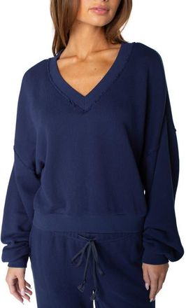 Roxy Dream Thing V-Neck Sweatshirt in Naval Acad at Nordstrom, Size X-Large