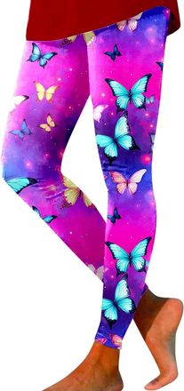 Generic 2025 Leggings for Women Women Print Tights Leggings Control Yoga Sport for high Waisted Patterned Soft (s) Hot Pink