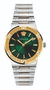 Versace Greca Logo Quartz Green Dial Two-tone Ladies Watch VEVH00720