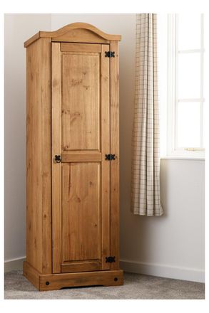 Seconique Corona 1 Door Wardrobe in Natural