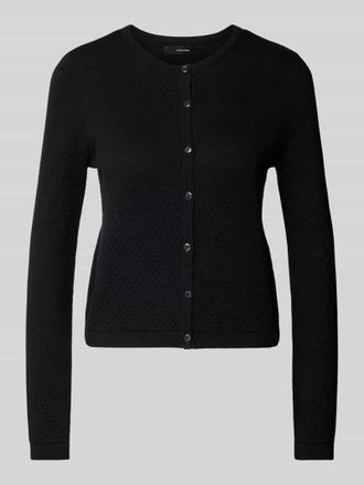 Vero Moda Stickjacke mit gerippten Abschl&uuml;ssen aus reiner Baumwolle Modell CARE in Black, Gr&ouml;&szlig;e XL