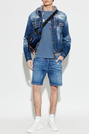 Dsquared2 Denim Jacket With Vintage Effect, Mens, Navy Blue