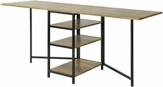 SoBuy Tavolo Pieghevole con 3 Ripiani per Sala da Pranzo Tavolino da Salotto Scrivania Legno salvaspazio, FWT62-N - Sobuy