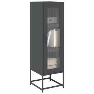 Berkfield Home Highboard Anthracite 36x39x123 cm Cold-rolled Steel in Black | Size: 36 x 39 x 123 cm