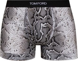 Tom Ford Ondergoed, Heren, Zwart, S, Katoen, Katoenen boxershorts met dierenprint