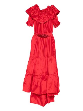 Miau by Clara Rotescu embellished tiered asymetric dress - women - Fabric - 44