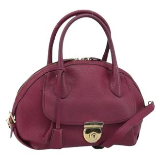 Ferragamo Pre-owned Handtas - Dames - Pre-owned - Paars - Maat: ONE Size Leer