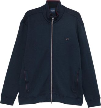 Paul & Shark Felpa con Zip e Patch Logo - - Sweatshirts & Hoodies - Uomo - Blu - L