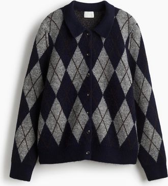 H&M Cardigan mit Kragen - Blue