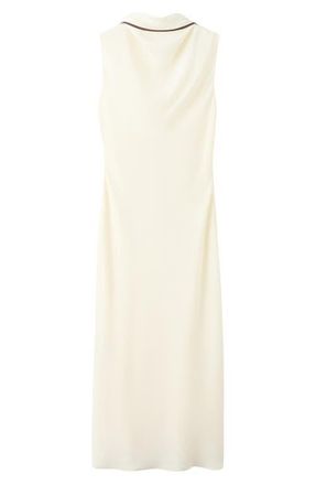 Mango Vestido Tie Back Sleeveless Midi Dress in Vanilla at Nordstrom, Size 4