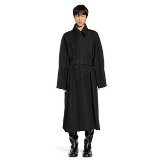 Saint Laurent Long Coat in Grain de Poudre