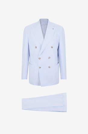 Giampaolo Gestreifte Blazer aus Baumwollcanvas