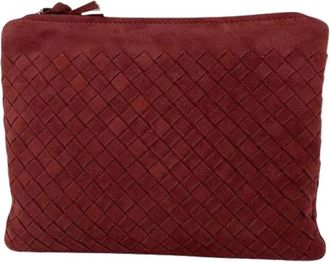 Bottega Veneta Pre-owned Intrecciato Clutch bag - Dames - Vintage Clutch - Rood - ONE Size - Leer - Vintage