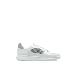 Burberry Sneakers, female, White, Size: 9 1/2 US Leather and Check Terrace Sneakers