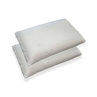 Talamo Italia Dmora Juego De 2 Cojines, 100% Made In Italy, Coj&iacute;n jab&oacute;n Desenfundable En Memory Foam Perforado, Hipoalerg&eacute;nico Y Transpirable, 71x41x15 Cm, Con Emba