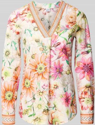 Emily van den Bergh Regular Fit Bluse im Allover-Look in Weiss, Gr&ouml;&szlig;e 36