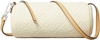 Tory Burch T Monogram Pebble Leather Cylinder Shoulder Bag in Warm White at Nordstrom