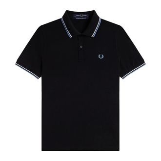 Fred Perry Polo Shirts, male, Blue, Size: 3XS M12 Twin Tipped Polo