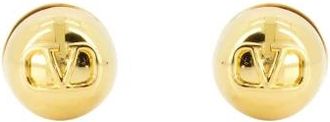Valentino Garavani Earrings, female, Yellow, Size: ONE SIZE Golden VLogo Earrings