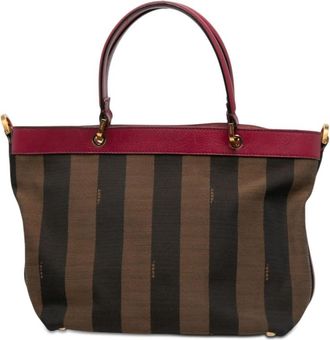 Fendi Pre-owned Fendi Large Pequin Canvas Satchel Ladies Y55AVPK71UREOPCX