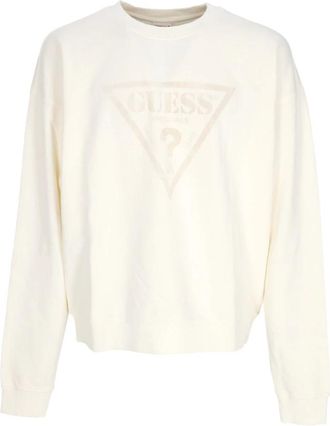 Guess Vintage Triangle Crewneck Sweatshirt - Heren - Sweatshirts - Beige - S - Katoen - Hoodies & sweatvesten