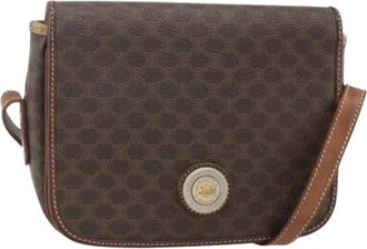 Celine Pre-owned Cross Body Bags, female, Brown, Size: ONE SIZE Pre-owned Vintage Macadam Shoulder Bag