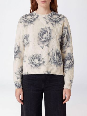 Liu Jo Maglia girocollo in misto lana con motivo floreale jacquard