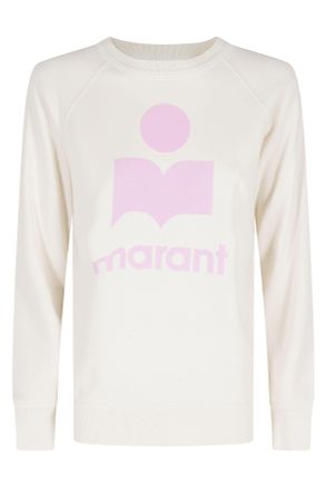 Isabel Marant Ecru Millyny GZ Front Logo Ribbed Cotton-Blend Sweatshirt