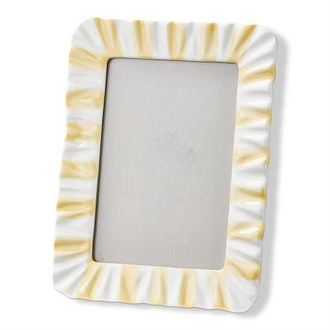 Tag Everyday Stripe Ruffle Photo Frame Yellow 4x6 6.42x0.56x8.4 in at Nordstrom, Size Medium