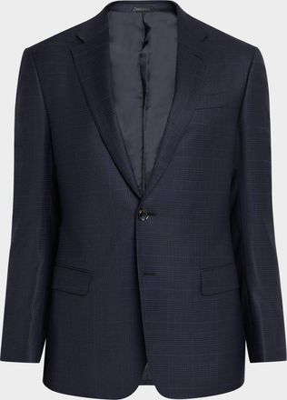 Giorgio Armani Men & apos;s Soft Prince of Wales Single-Breasted Sport Coat