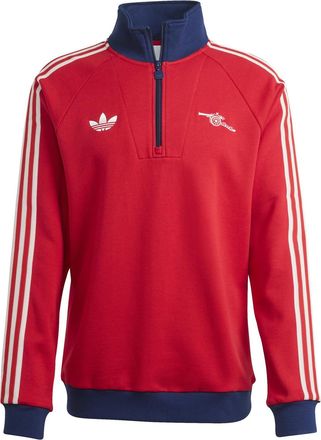 adidas Mens Arsenal Originals Half Zip Jumper in Red/White - Size X-Small