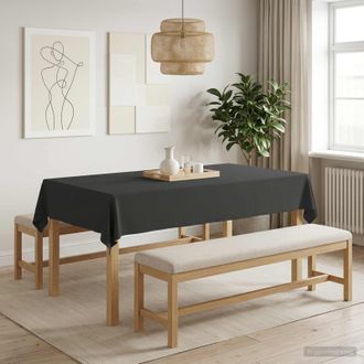 vidaXL Vidaxl Tovaglia Da Tavolo 5 Pz Grigio Scuro 140 X 220 Cm Rettangolare