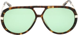Abercrombie & Fitch 60mm Pilot Sunglasses in Havana/Other /Green at Nordstrom