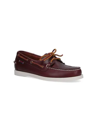 Sebago Mens Flat Shoes Brown Leather