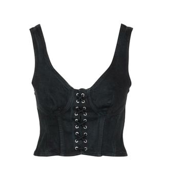Mauro Grifoni Sleeveless Tops - Dames - Tops zonder mouwen - Zwart - M - Katoen - Tops