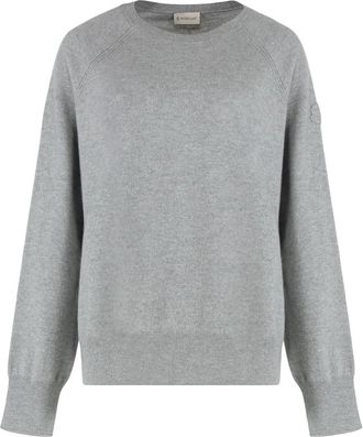 Moncler Truien - Dames - Cashmere truien - Grijs - XL - Truien & Vesten